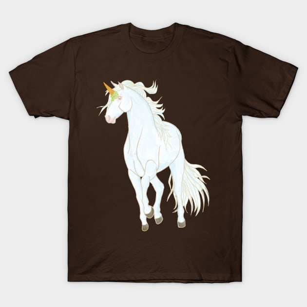 Unicorn Horse Ice Cream Masquerade T-Shirt by BlackBunnyDesignStudio